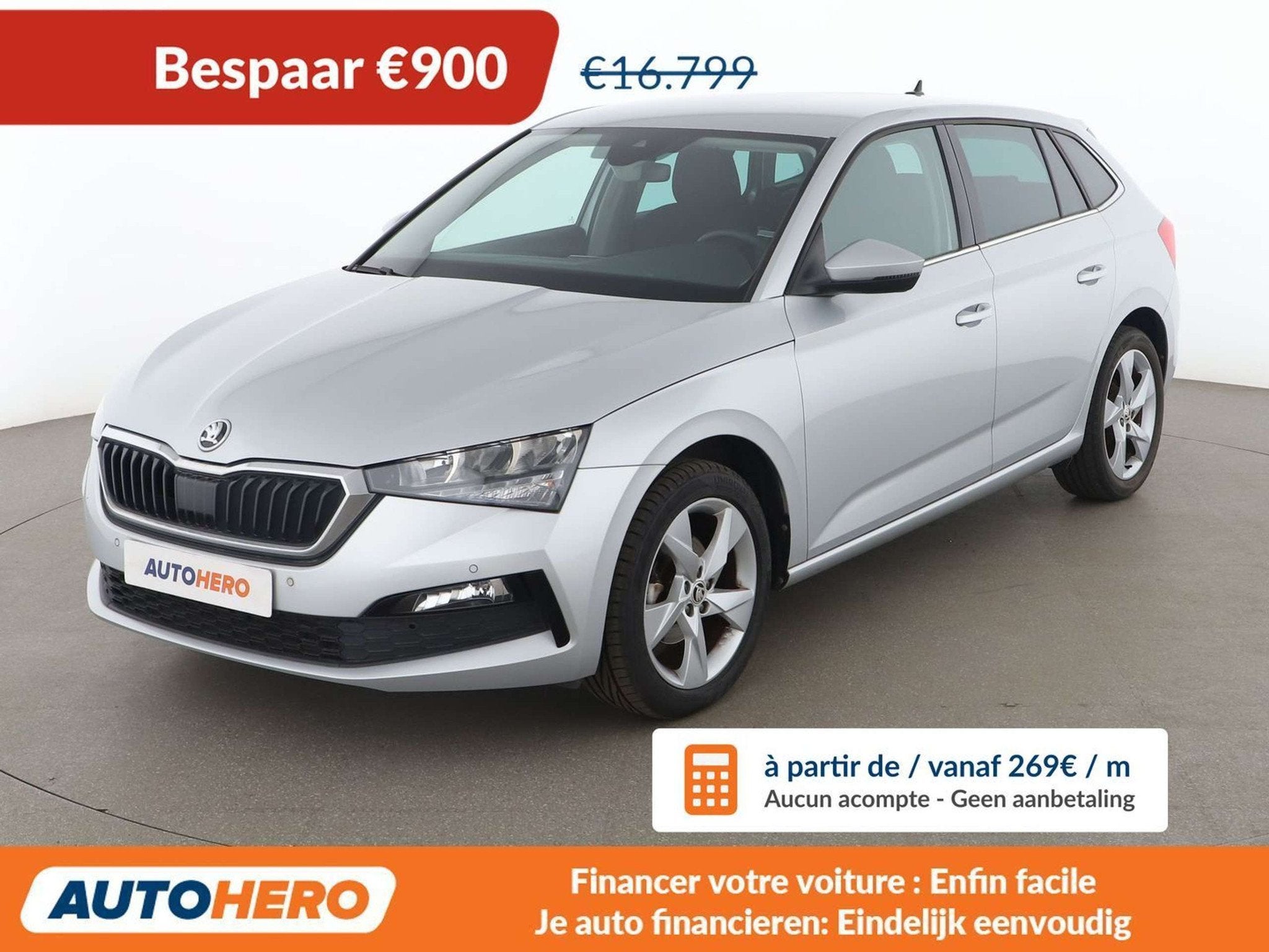 Skoda Scala 1.0 TSI Ambition (année de construction 2022), Autos, Argent ou Gris, Euro 6, Boîte manuelle, 5 portes