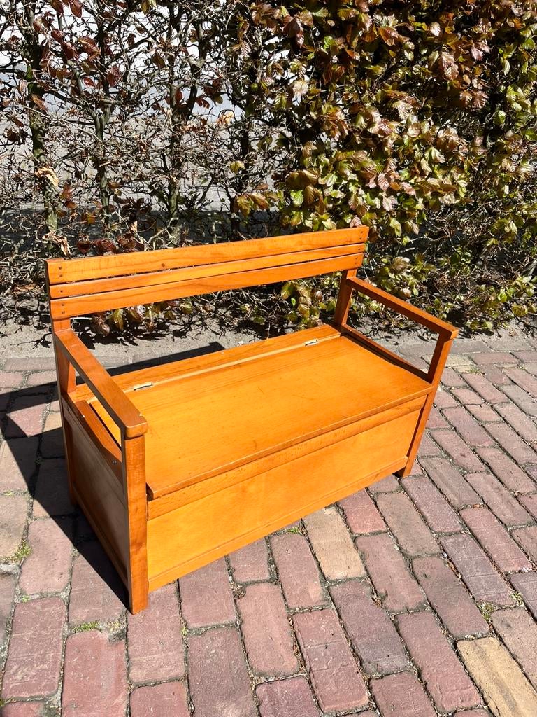Houten opbergbankje, Tuin en Terras, Ophalen, Zo goed als nieuw