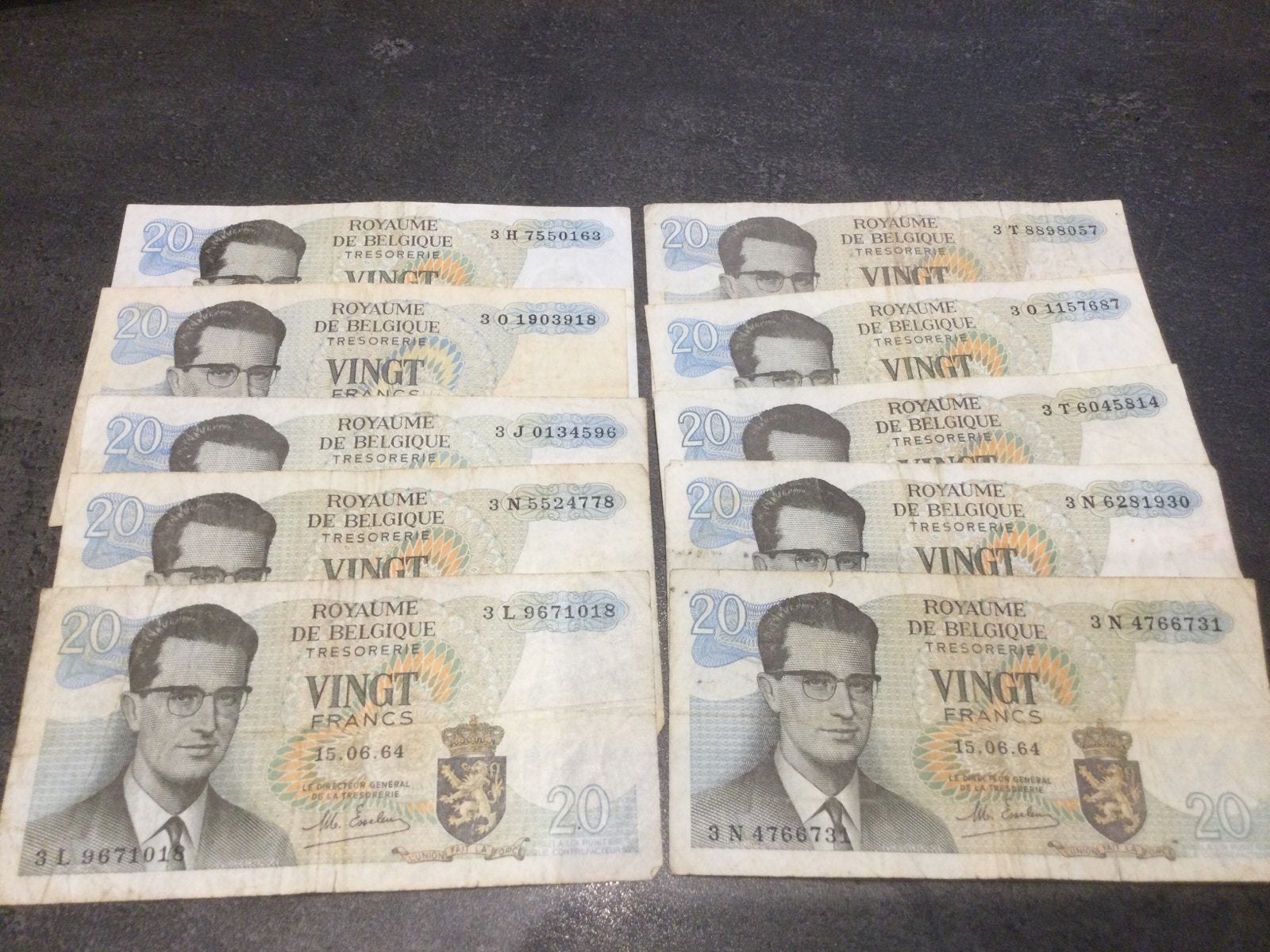 België lot 10 x 20 Frank 1966, Postzegels en Munten, Bankbiljetten | België, Ophalen of Verzenden