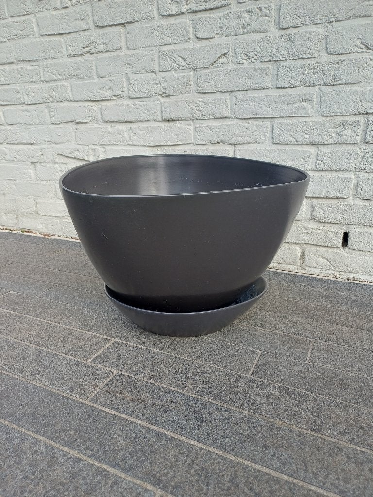 Bloempot Ikea Bigarra - grij, Tuin en Terras, Ophalen, Gebruikt, Minder dan 40 cm, Overige vormen