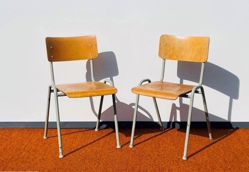 Paar van industriële stoelen. Vintage 60s., Vintage Indus, Gebruikt, Twee, Ophalen of Verzenden
