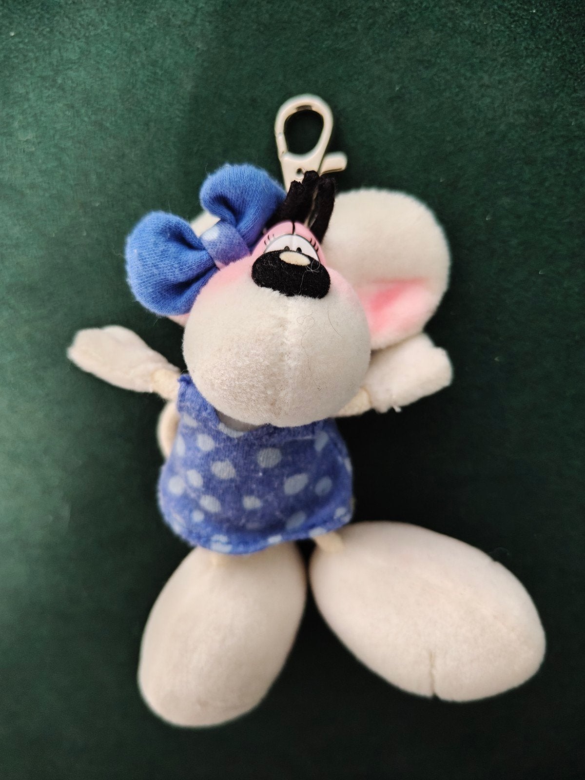 Vintage Diddlina pluche sleutelhanger / tassenhanger – blauw, Verzamelen, Ophalen of Verzenden, Diddlina