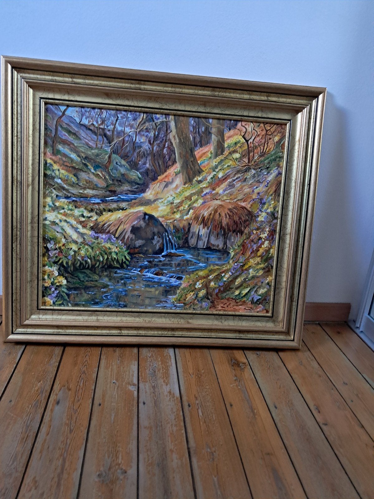 peinture à l'huile signée Vlie, Antiquités & Art, Art | Peinture | Classique, Enlèvement, Peinture à l'huile