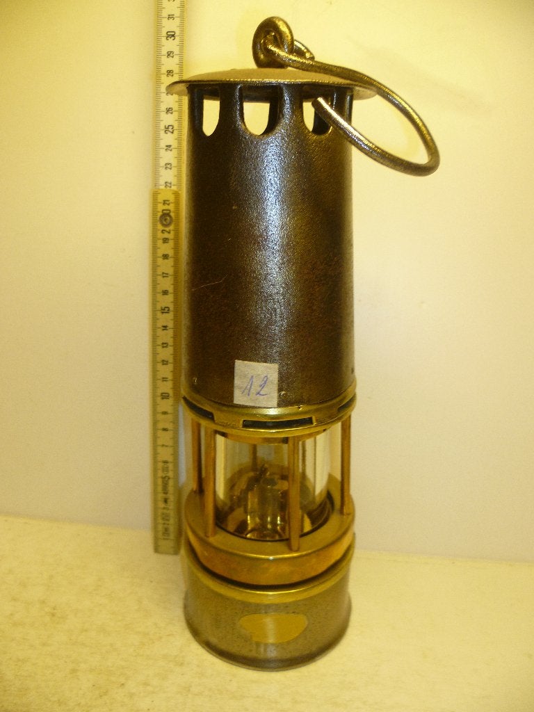 Mijnlamp met Koperen binnenwerk heel mooi, Enlèvement ou Envoi