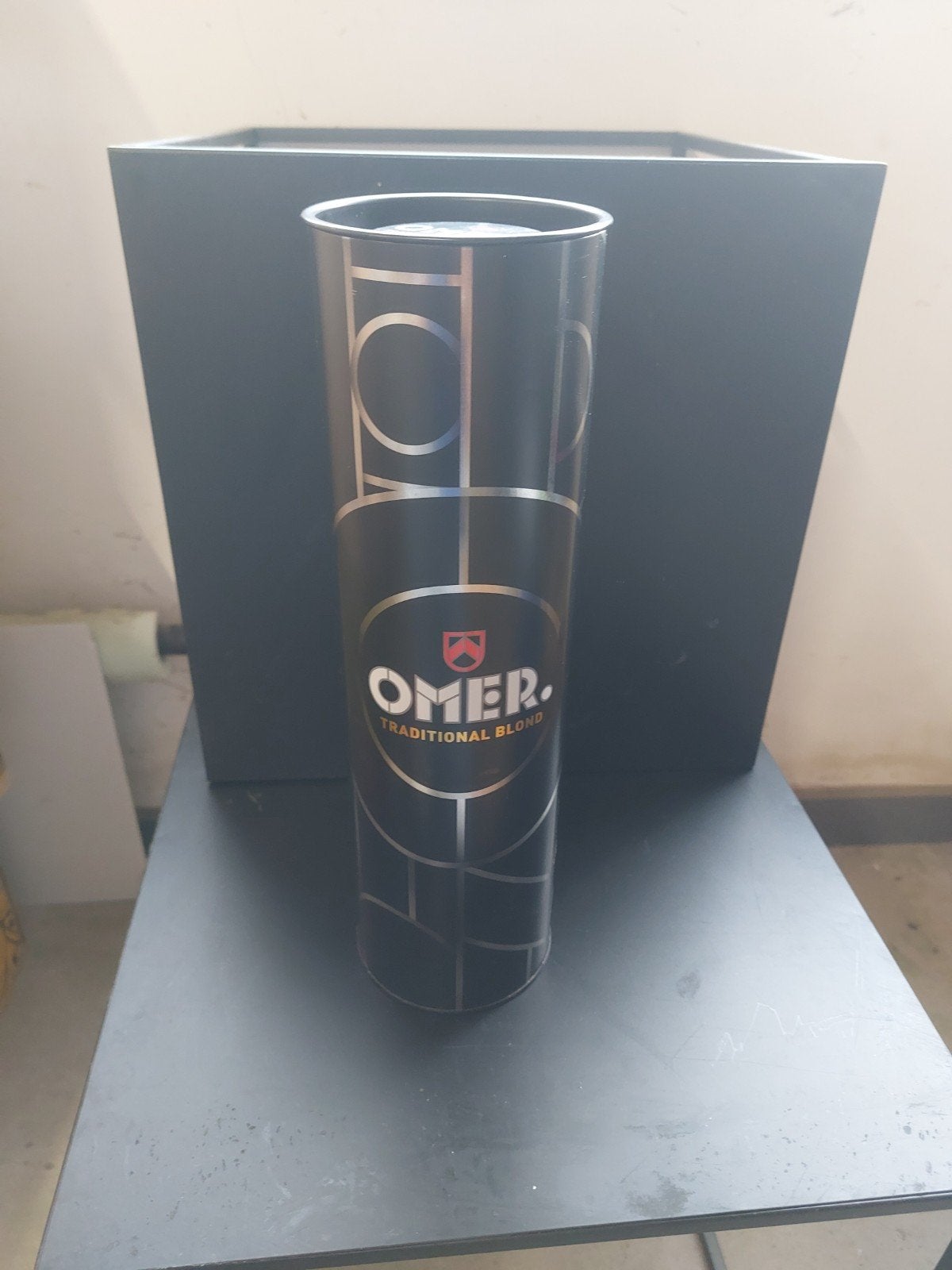 metalen koker Omer bier, Ophalen of Verzenden, Nieuw, Flesje(s), Overige merken