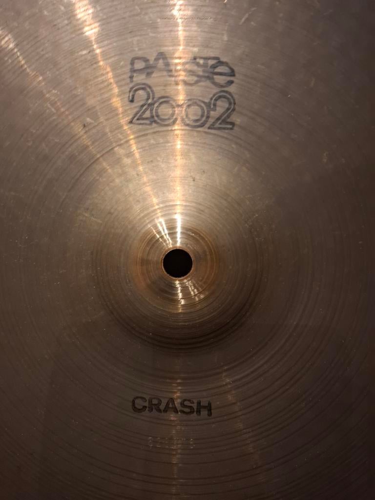 Paiste 2002 black label 16 inch vintage crash voor drumstel, Ophalen of Verzenden, Zo goed als nieuw