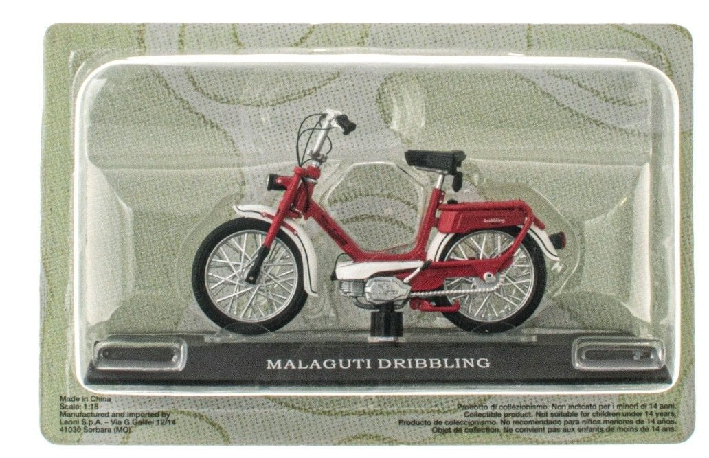 Malaguti Dribbling, cyclomoteur, rouge 1:18 dans une plaquet, Enlèvement ou Envoi
