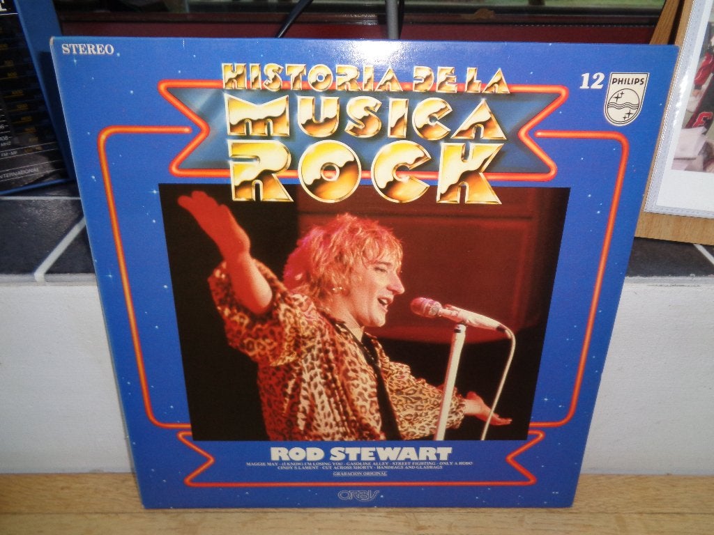 Rod Stewart LP "Historia de la Musica Rock" [Spanje-1981], LP, Gebruikt, Beschermende buitenhoes, Verzenden