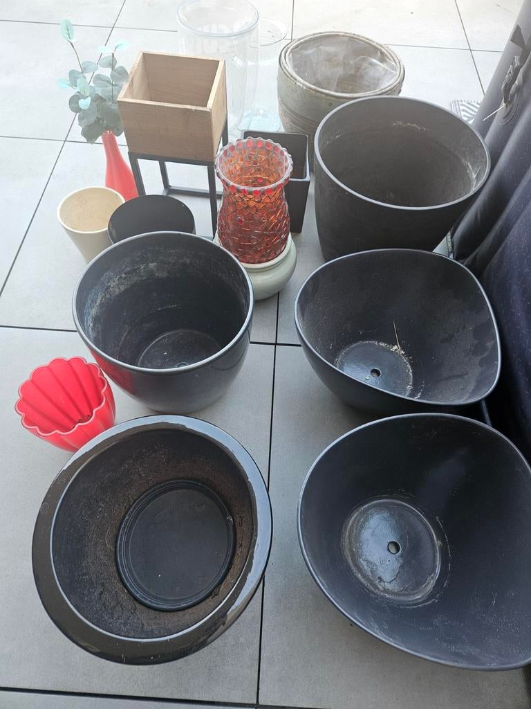 Oud ijzer potten glas alles in één keer gratis op te halen, Jardin & Terrasse, Pots de fleurs, Enlèvement, Intérieur