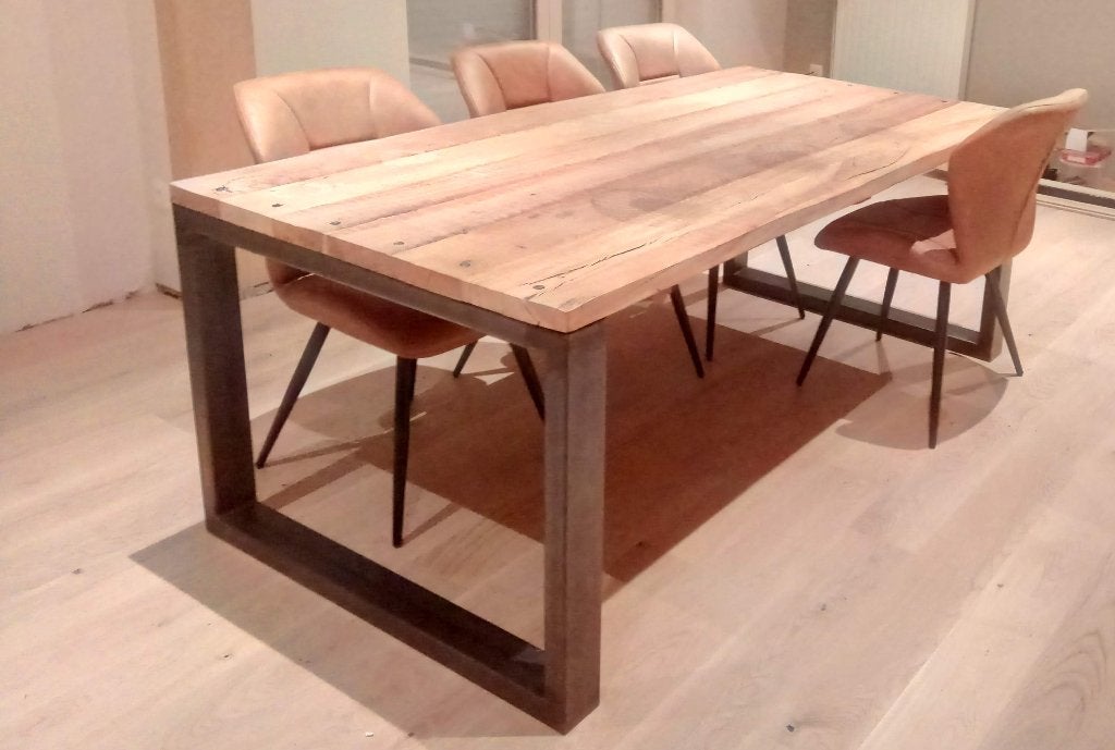 Industriële tafel, Huis en Inrichting, Tafels | Eettafels, Ophalen, Overige materialen, Gebruikt, 50 tot 100 cm