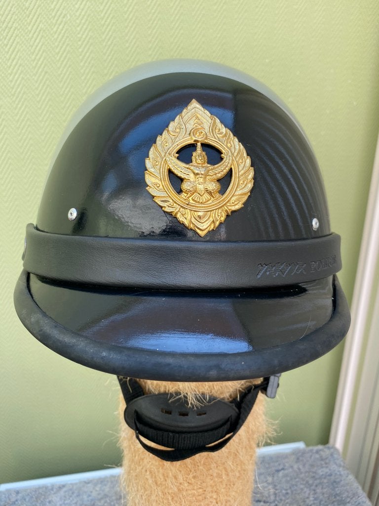 casque police de la circulation original de la Royal Thai , Collections, Objets militaires | Général, Autres, Envoi