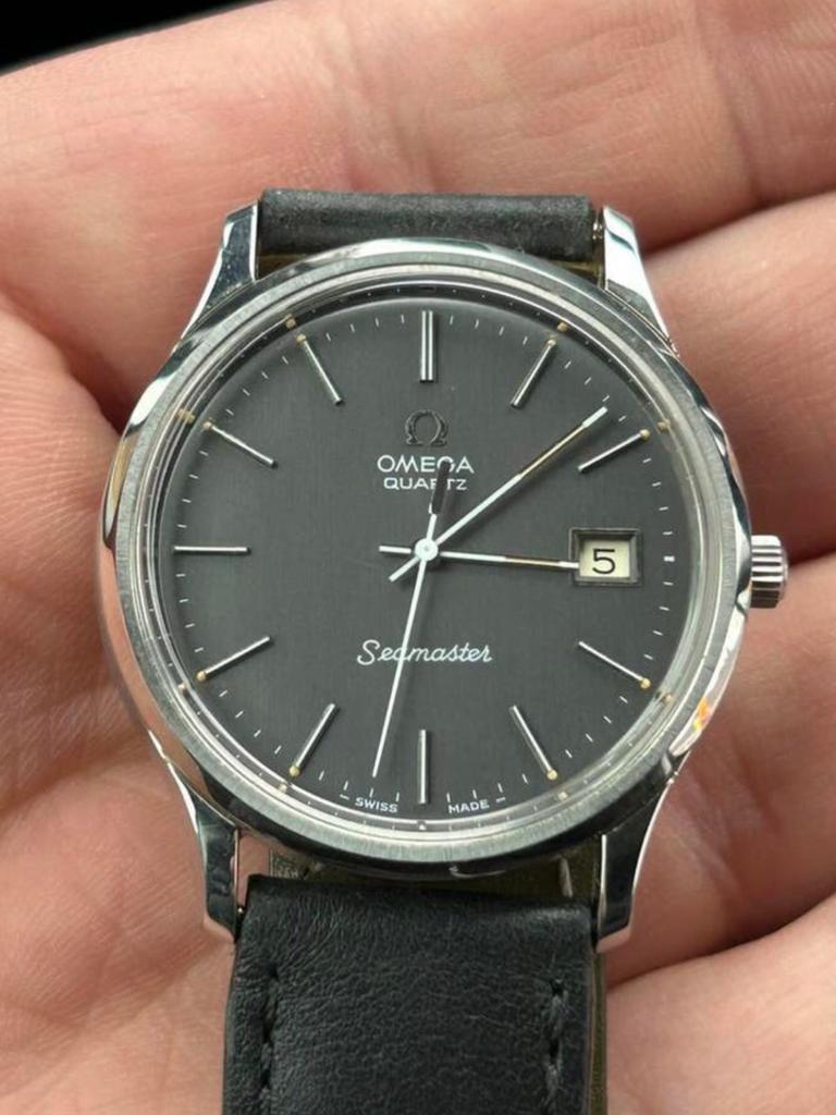 Omega Seamaster Quartz en parfait état., Montre-bracelet, Enlèvement ou Envoi, Cuir, Omega