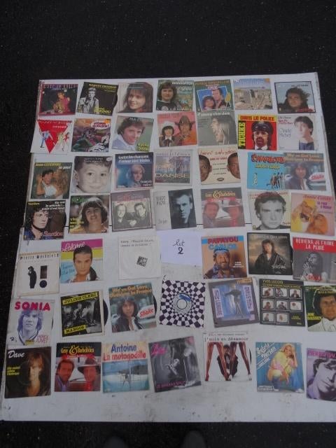 Lot 2— 50 vinyl 45 T Frans 1970-1980 — Pop — Disco, Cd's en Dvd's, Ophalen of Verzenden, Pop, Single