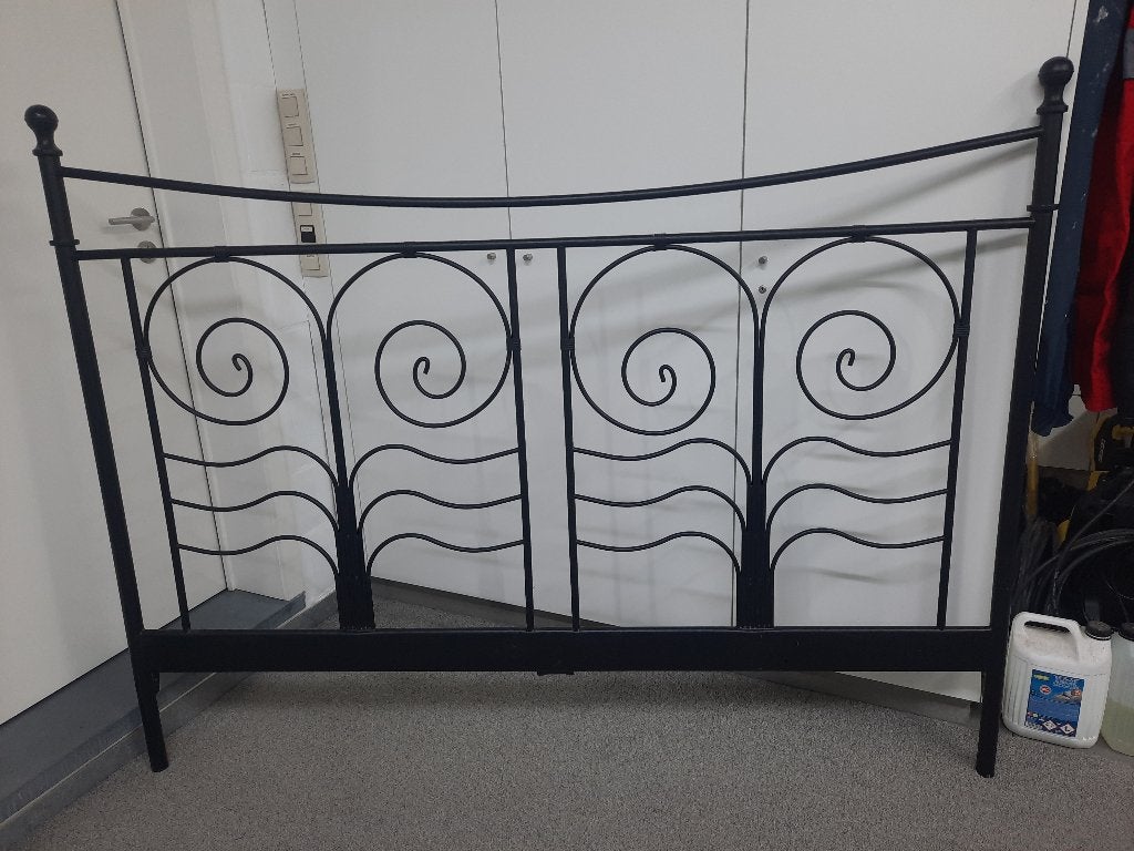 IJzeren bed frame, Ophalen, Zwart, Tweepersoons, Zo goed als nieuw