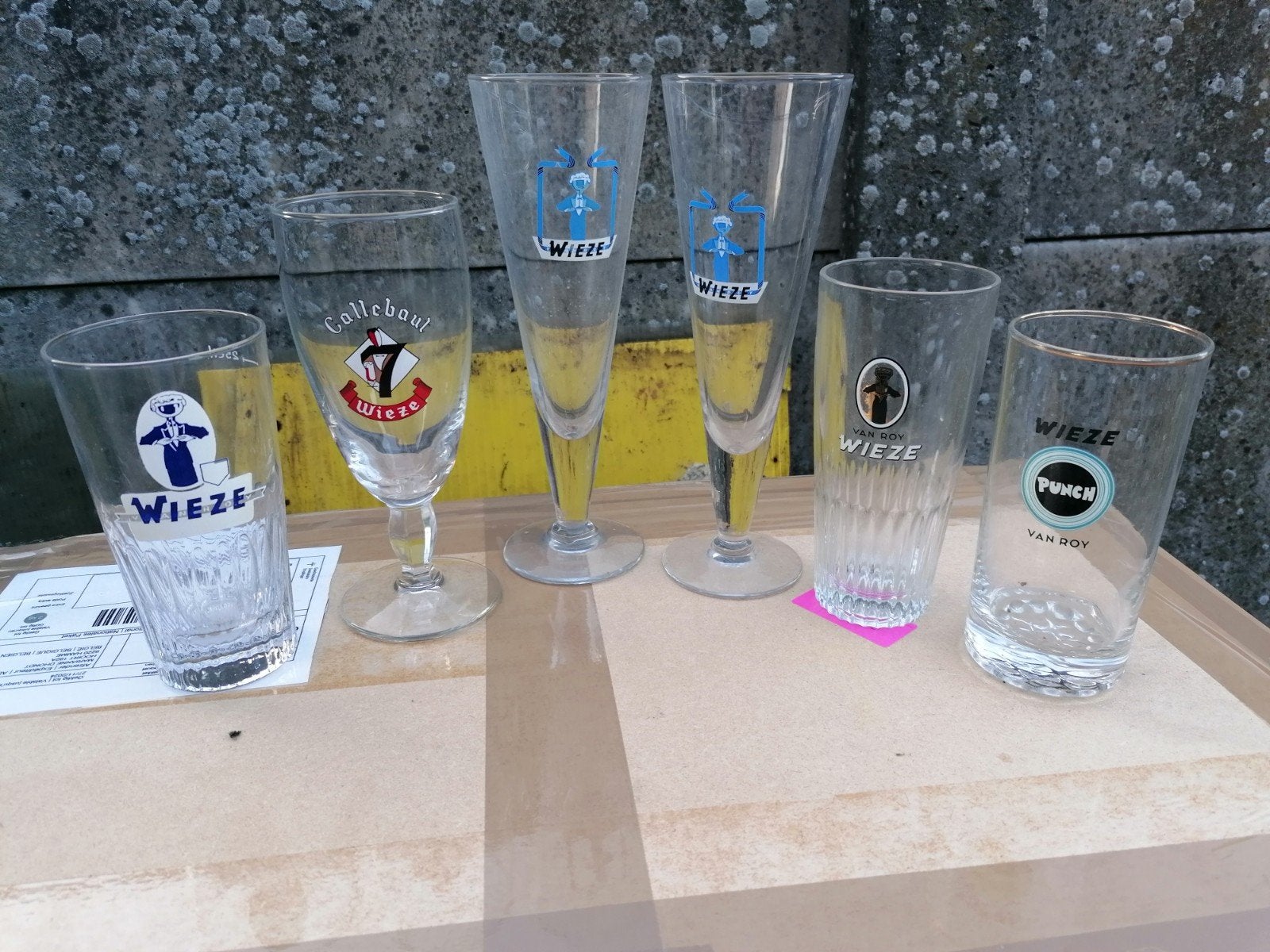 Mooi lot oudere bierglazen Aalst., Verzamelen, Ophalen of Verzenden