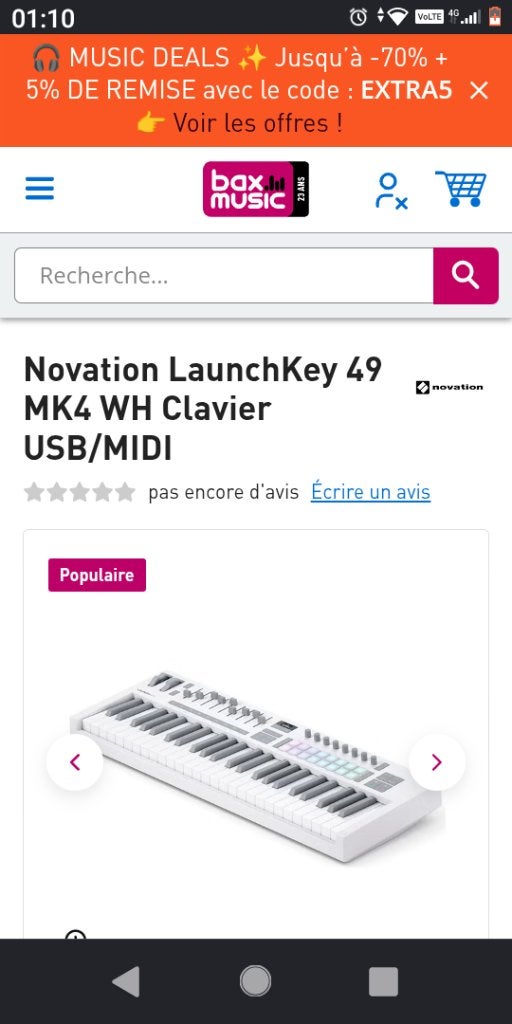 Clavier midi novation launckey mk4 49 touche, Muziek en Instrumenten, Keyboards, Ophalen, 49 toetsen, Overige merken, Midi-aansluiting