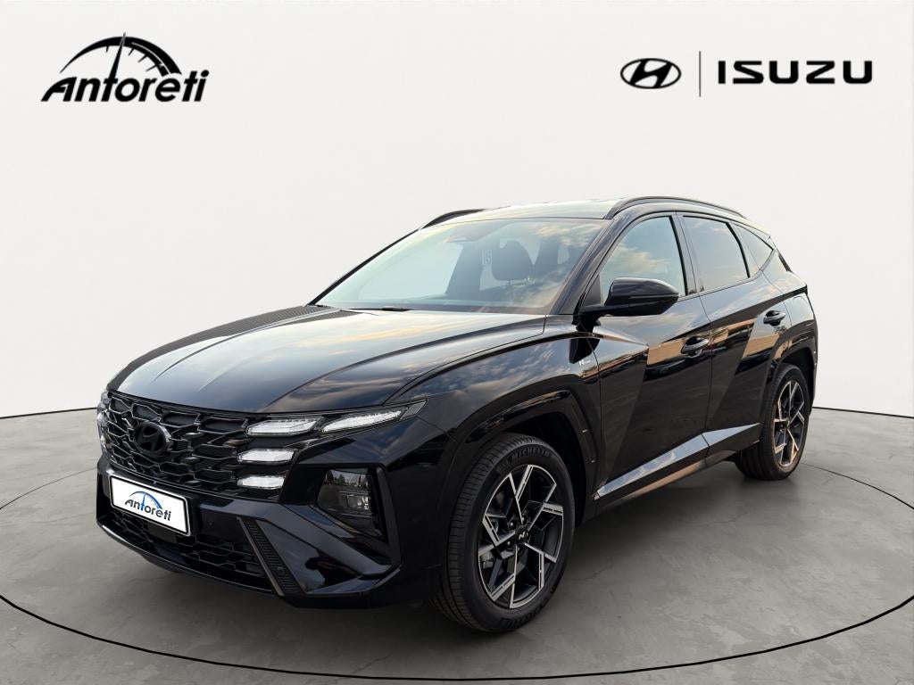 Hyundai TUCSON 1.6 T-GDi DCT FEEL N Line, Auto's, 4 cilinders, Leder en Stof, Zwart, 5 zetels