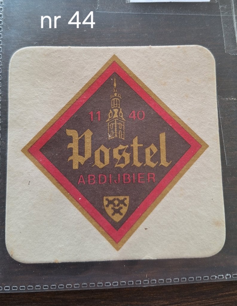 bierviltje vierkant postel abdijbier (nr44), Collections, Enlèvement, Utilisé, Sous-bock, Autres marques