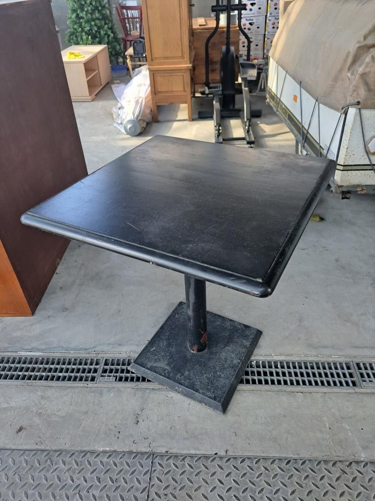 Set van 3 Robuuste Horecatafels (70x70) – Zwart, Tuin en Terras, Tuintafels, Gebruikt, Vierkant, Metaal, Ophalen of Verzenden