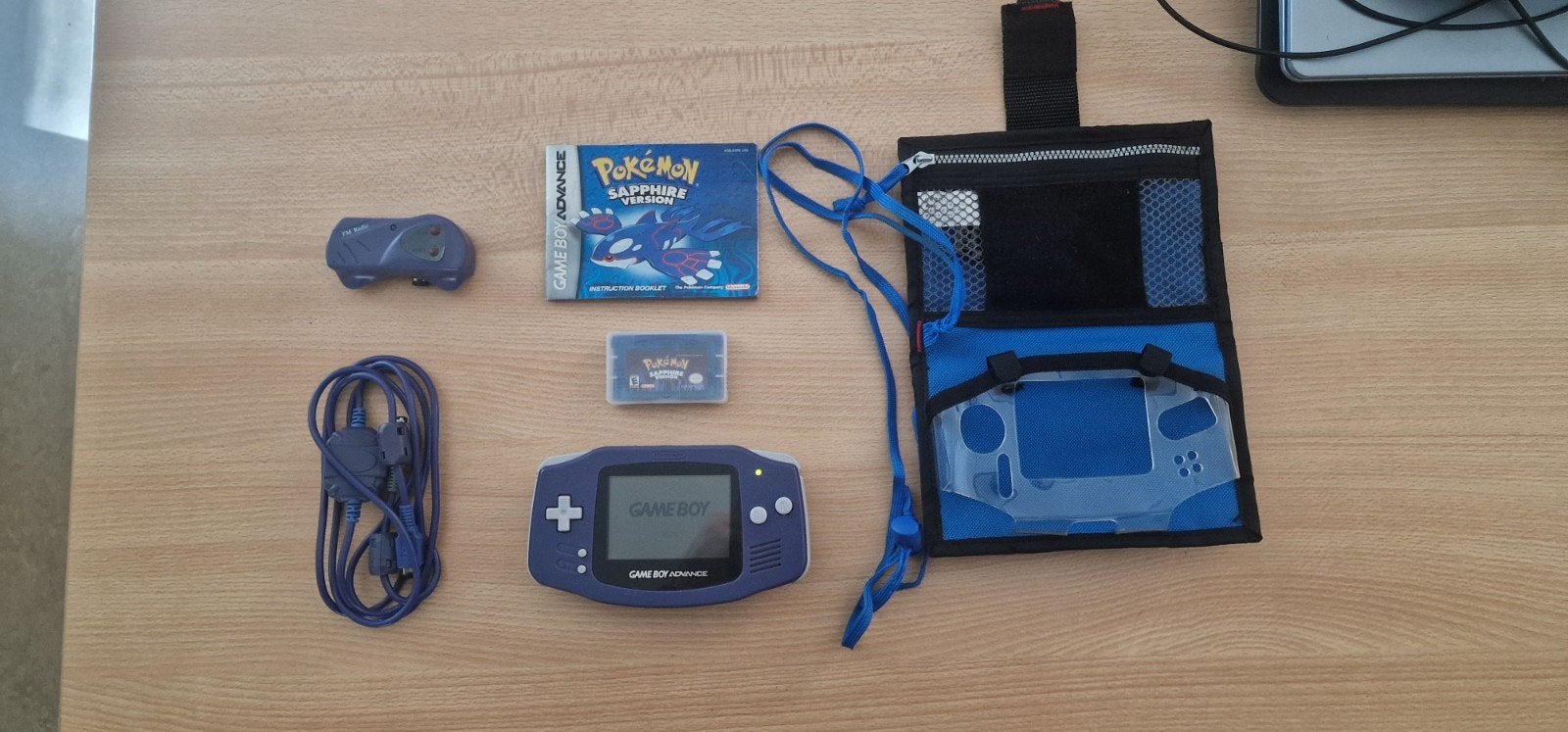 gameboy advance paars met pokémon sapphire, Ophalen of Verzenden, Gebruikt, Game Boy Advance, Met games