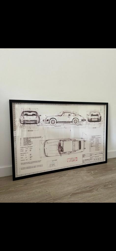 Dessin technique du modèle Porsche 911 G, Maison & Meubles, Enlèvement ou Envoi, Comme neuf, Dessin