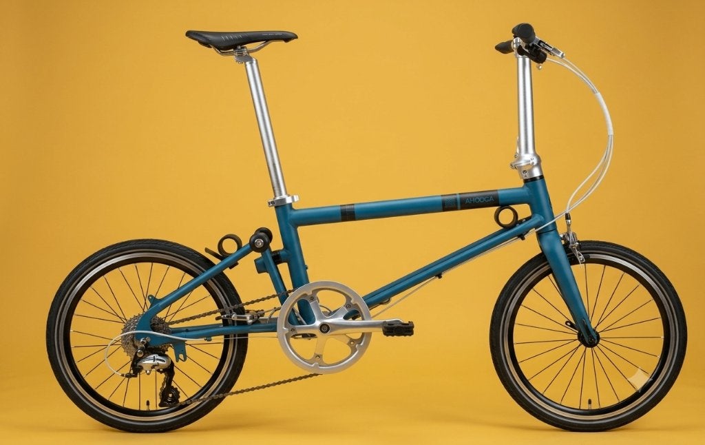 Ahooga Vouwfiets (Matblauw) – Topconditie!, Velgrem, Versnellingen, Zo goed als nieuw, Totaal opvouwbaar