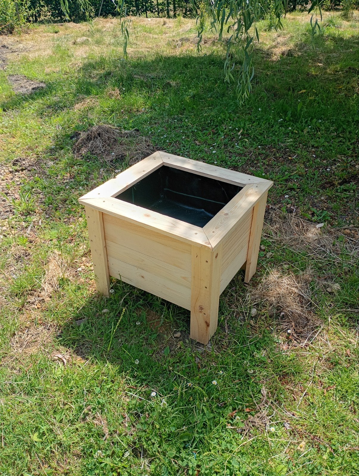 Bloembak of plantenbak  49x46x42 Transparante Beits, Ophalen, Minder dan 60 cm, Zo goed als nieuw, Rechthoekig