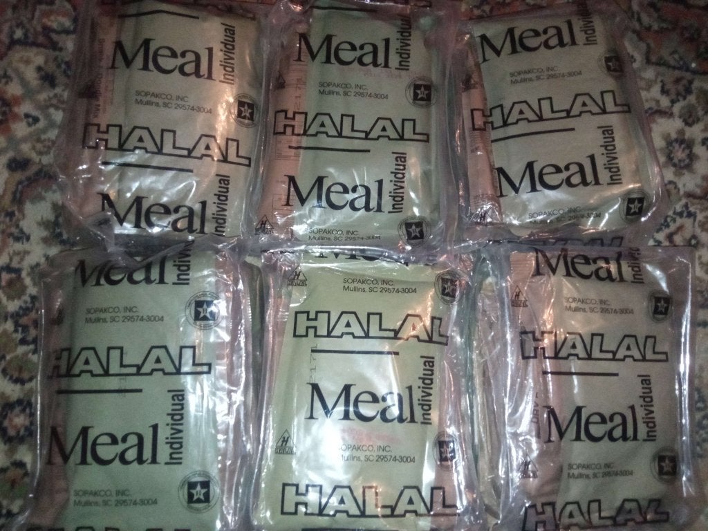 Pak van 6 Amerikaanse rantsoenen MRE EPA Halal, Verzamelen, Militaria | Algemeen, Verzenden, Landmacht, Overige typen