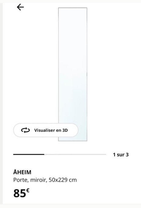 Ikea Aheim draaideur 50x229cm voor Pax spiegel, Ophalen, Gebruikt, Miroir
