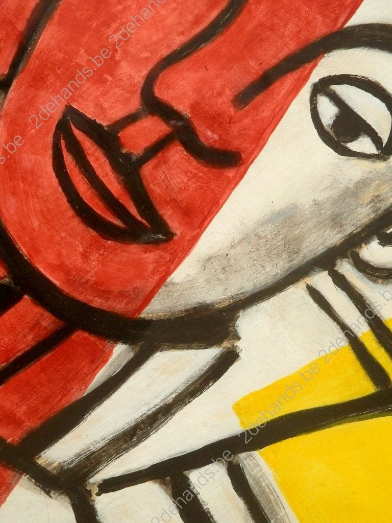 Fernand LEGER - gouache uit 1950-51, Ophalen, Schilderij, Met ophangsysteem