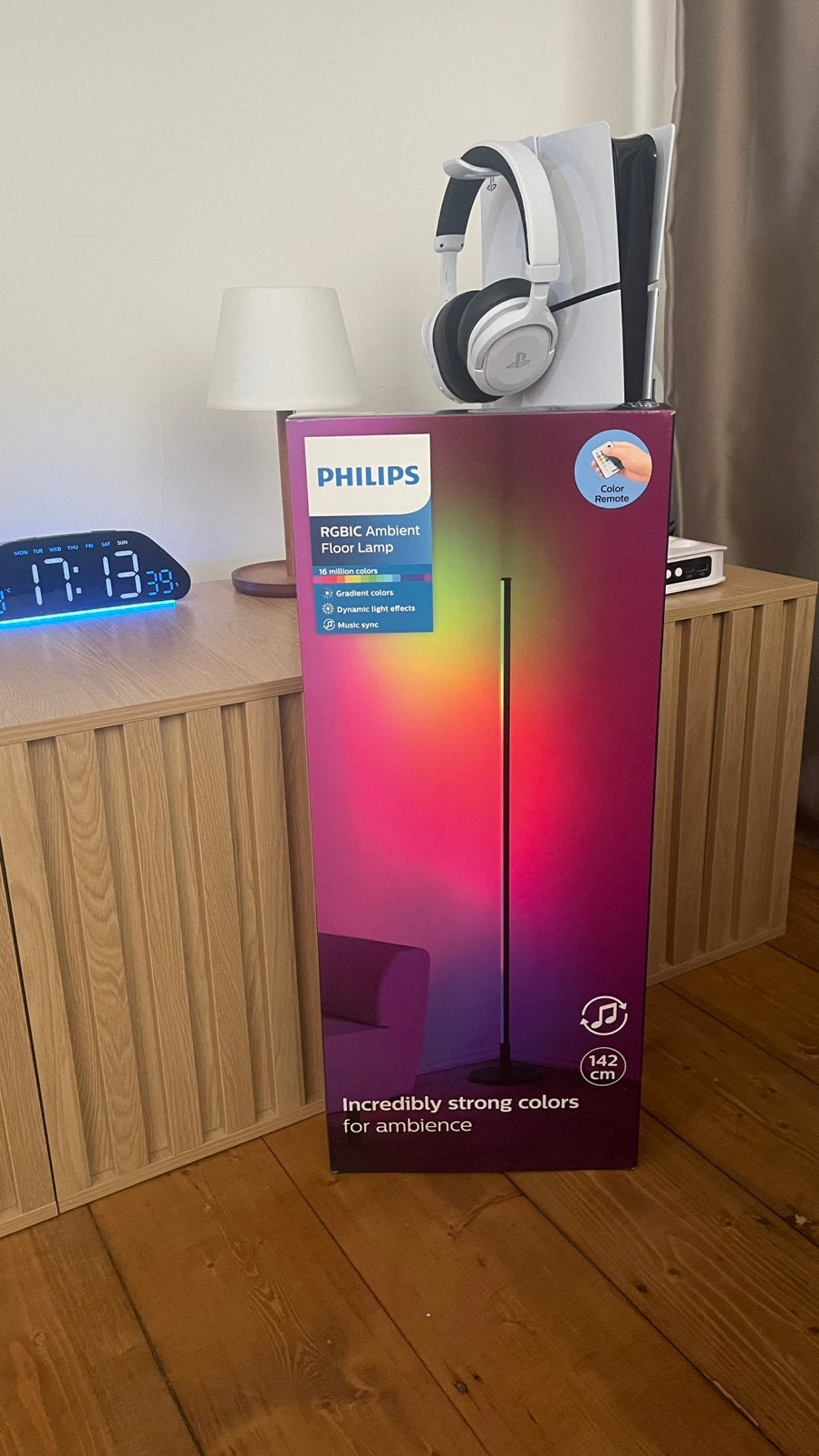 Philips RGBIC Ambient Vloerlamp – 142 cm –, Ophalen of Verzenden, Nieuw, 100 tot 150 cm