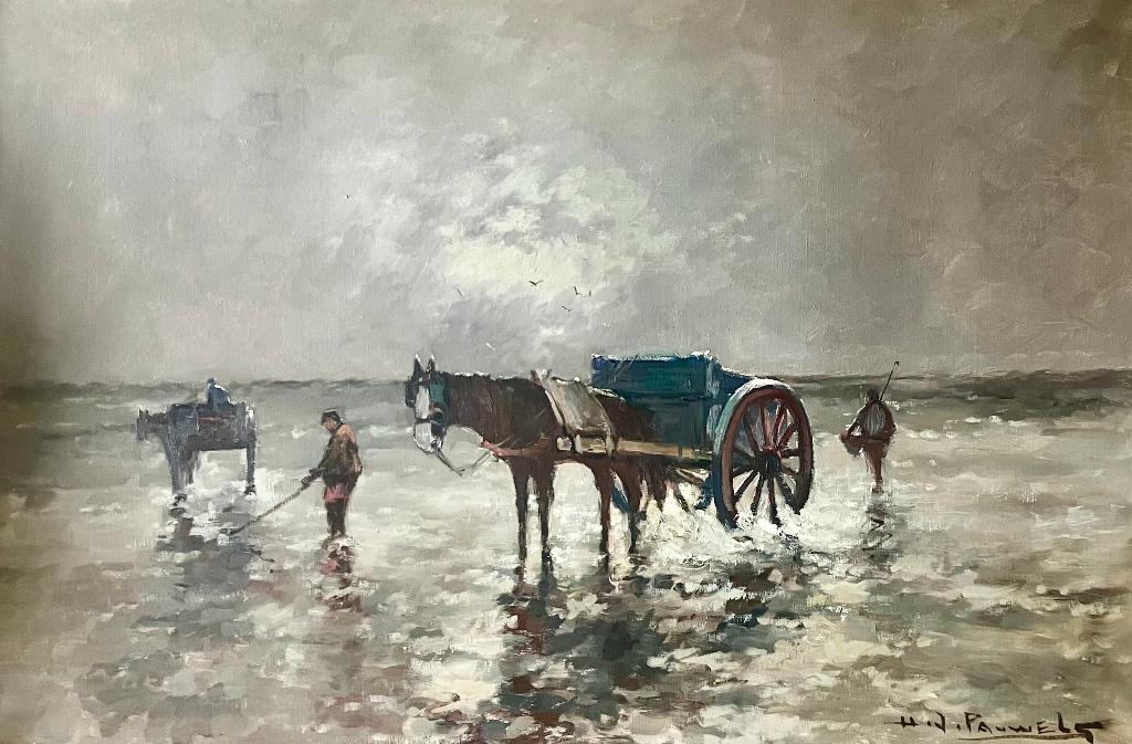 H.J. Pauwels (1903-1983): de garnaalvissers, Ophalen of Verzenden
