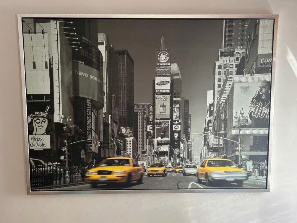 Ingelijste afbeelding New York (Ikea), Huis en Inrichting, Ophalen, 125 cm of meer, Zo goed als nieuw, Foto of Poster