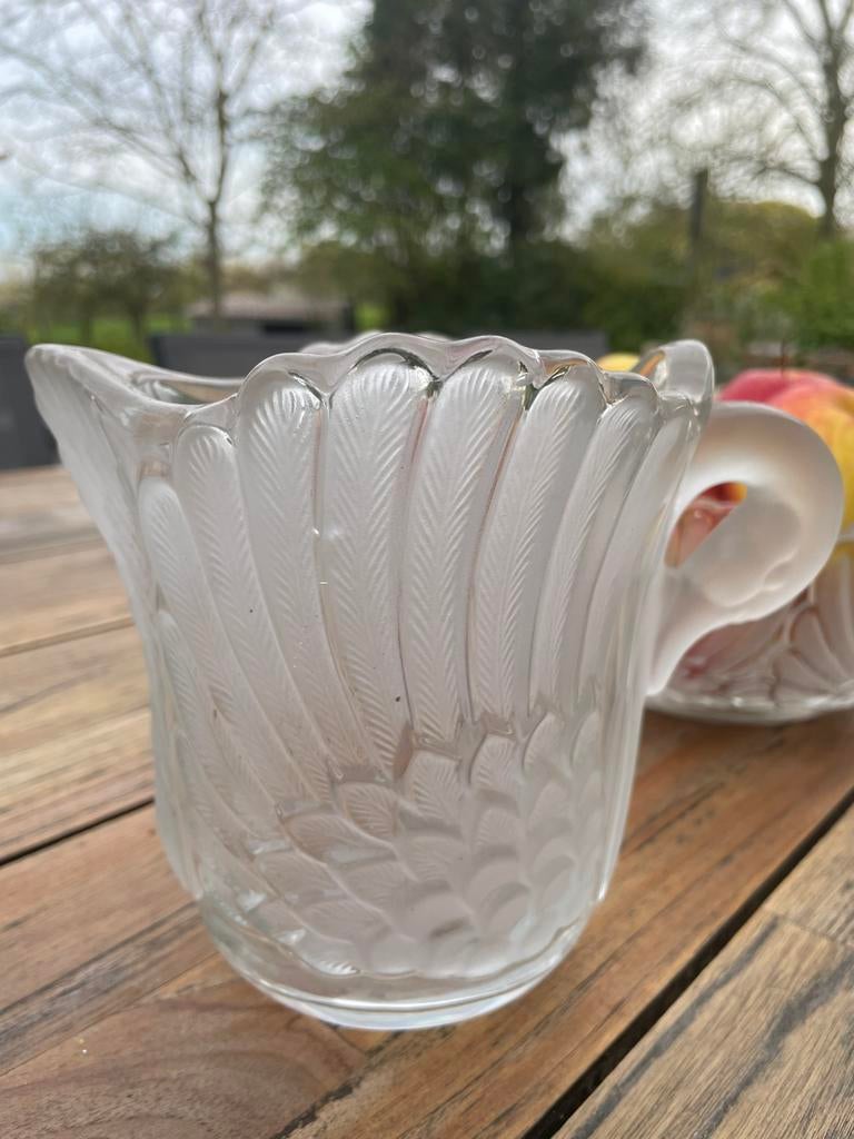 Glazen waterkan en fruitschaal van Duits Walther Kristal, Huis en Inrichting, Ophalen, Zo goed als nieuw, Schaal