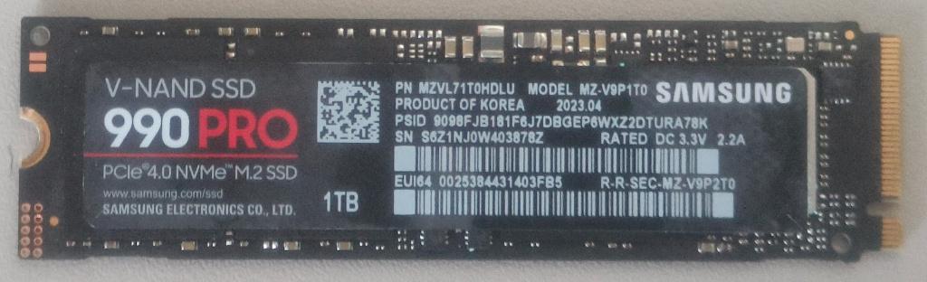 Samsung 990 PRO 1TB SSD, Informatique & Logiciels, Disques durs, Enlèvement ou Envoi, SSD, Interne, 1TB