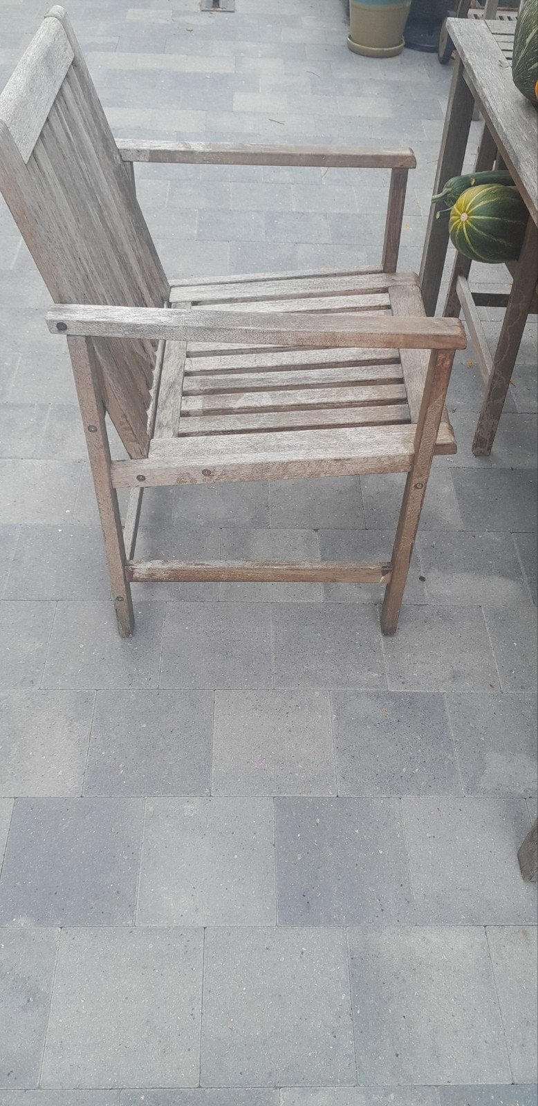 houten tuintafel met 4 stoelen. tuintafel, Tuin en Terras, Ophalen