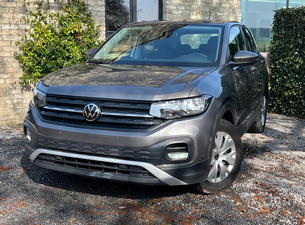 VW T-Cross 1.0 Benzine Airco Carplay Android Auto GARANTIE, Autos, Argent ou Gris, Euro 6, Entreprise, Entretenue par le concessionnaire