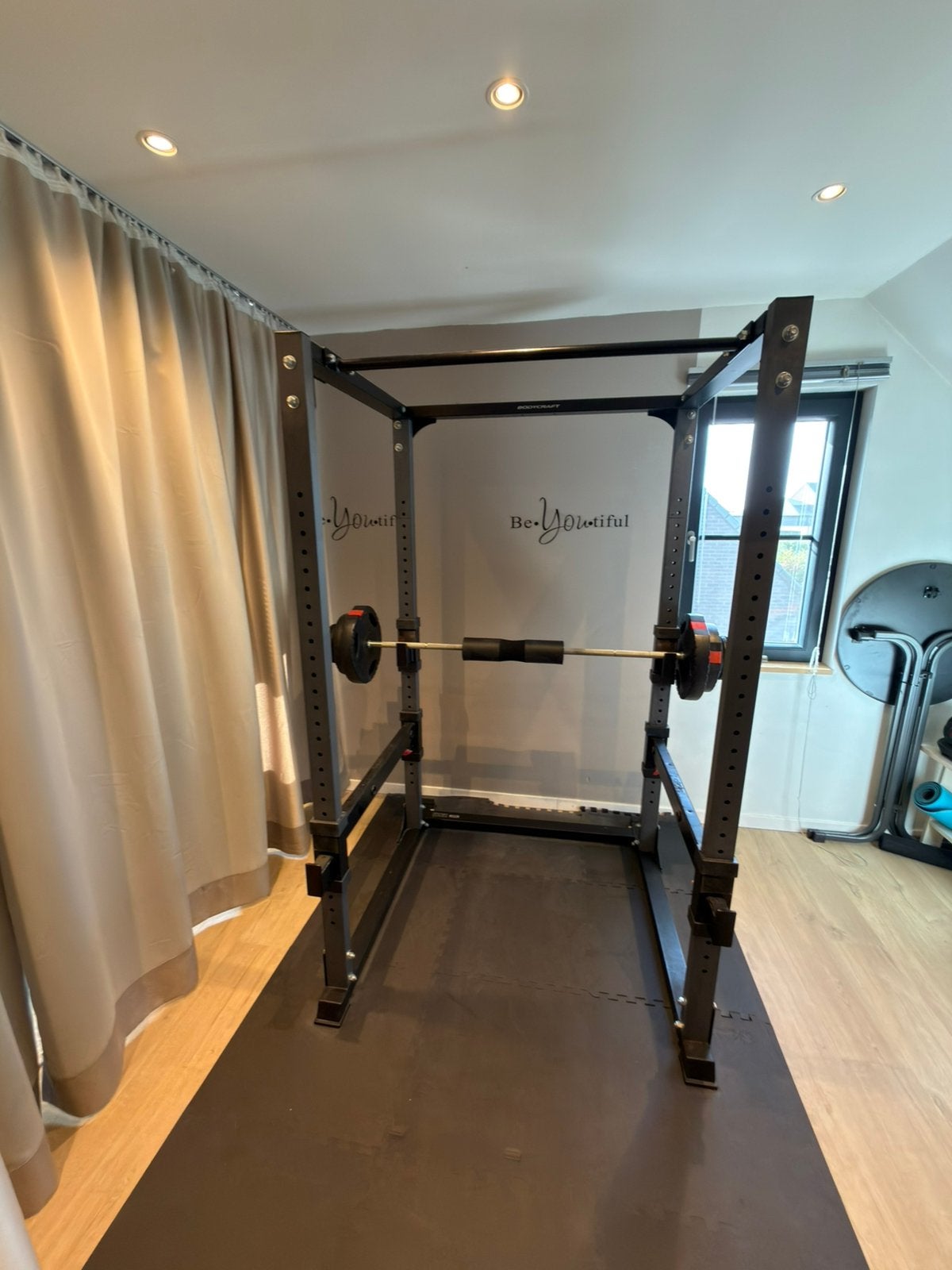BodyCraft F430 Power Rack + 52,5 kg gewichten + halter, Sport en Fitness, Ophalen, Gebruikt