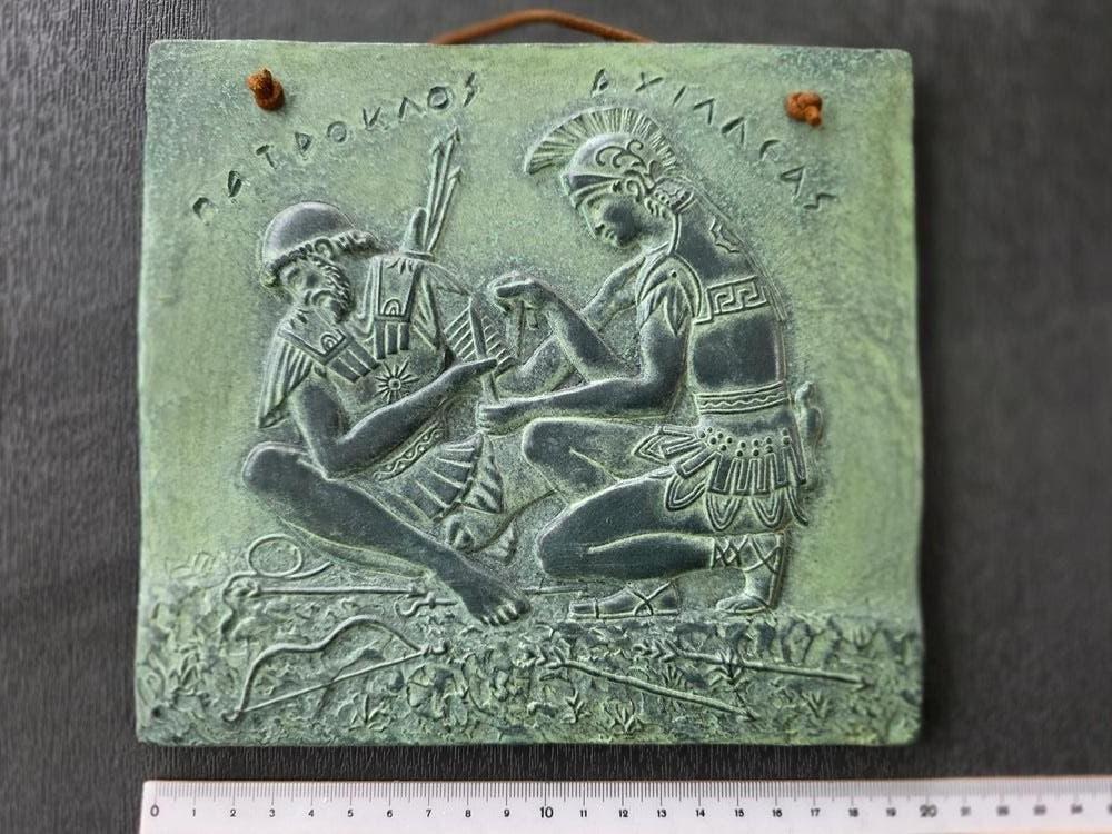 bas relief, Enlèvement, Patiné, Vert, Scène