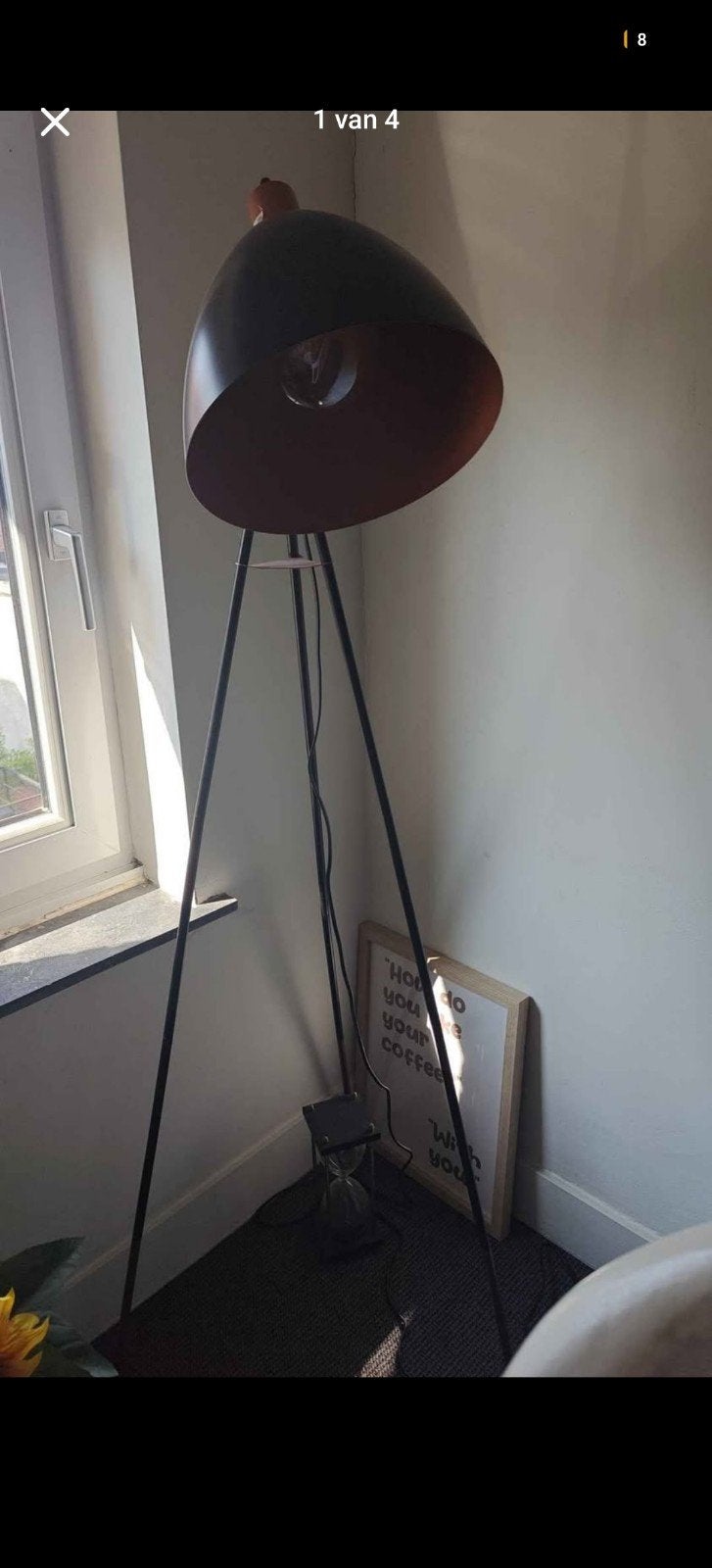 Leuke metalen staande lamp, Ophalen