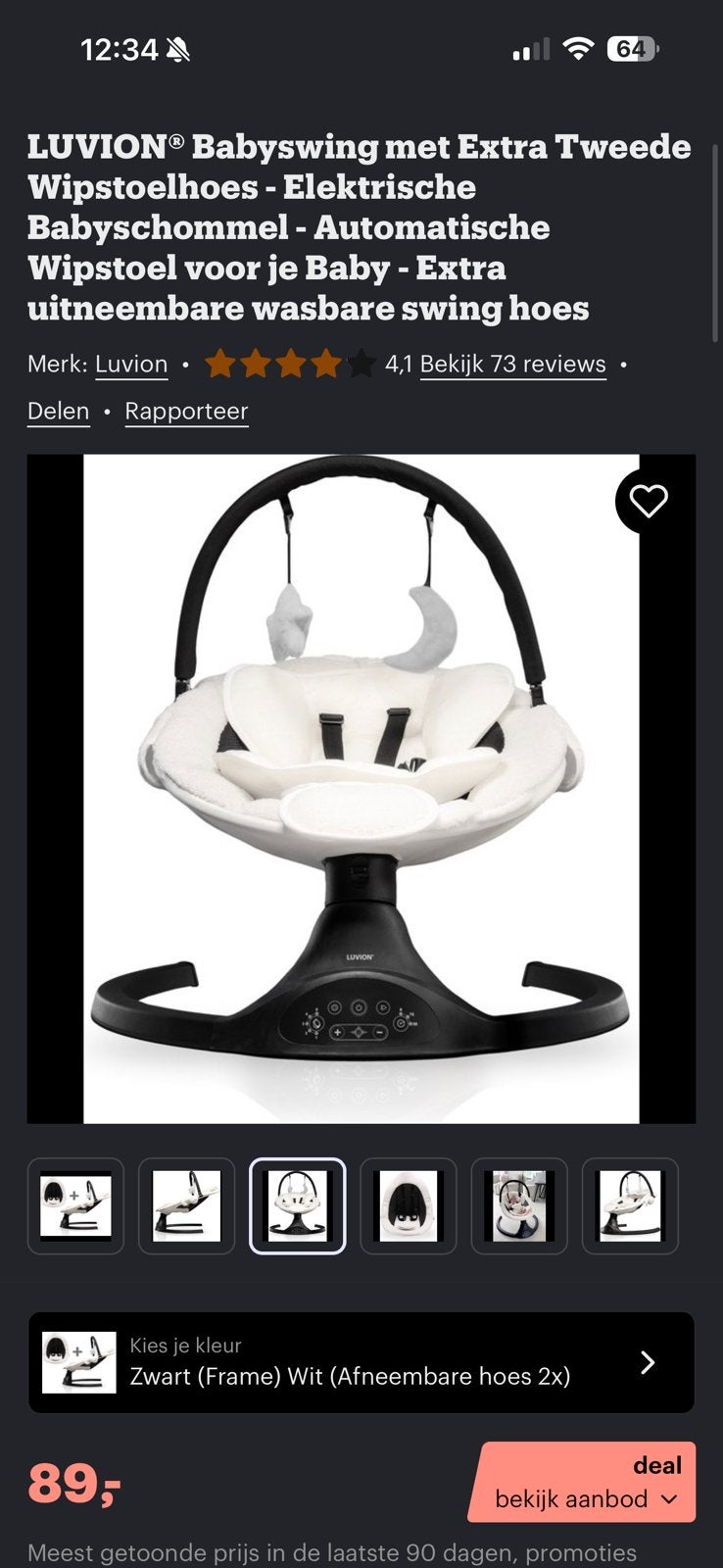 Luvion babyswing, Autres marques, Avec ceinture(s), Comme neuf, Enlèvement