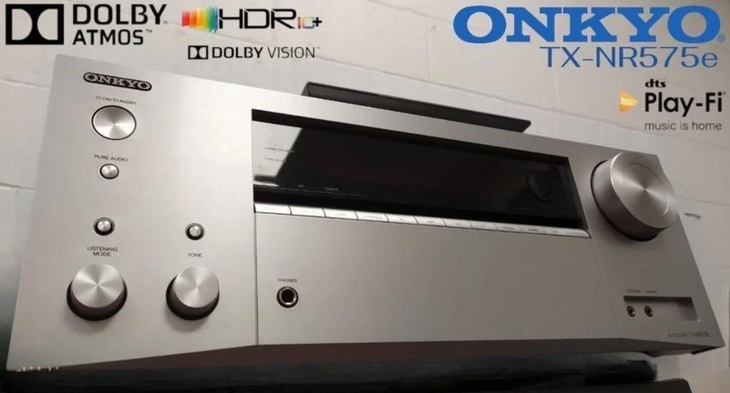 ONKYO TX-NR575E Dolby Atmos Vision Chromecast WiFi 4K HDMI, Ophalen of Verzenden, Zo goed als nieuw, 120 watt of meer, Onkyo