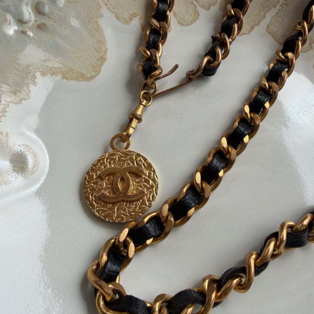 Chanel vintage chain belt 1982 riem, 95 tot 105 cm, Ophalen of Verzenden, Riem of Ceintuur, Gedragen