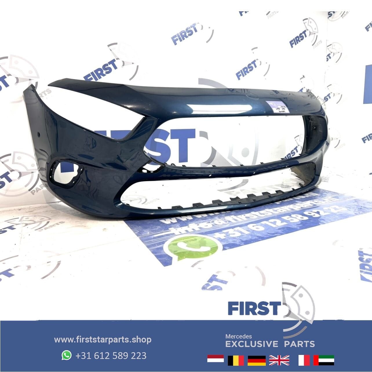 W177 A Klasse BUMPER 2019-2023 Mercedes VOORBUMPER BLAUW ORI, Gebruikt, -, Voor, Ophalen of Verzenden