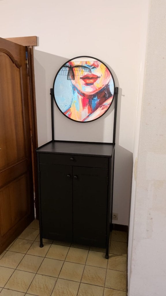 Beau meuble noir, 3 ou 4 tiroirs, 25 à 50 cm, Comme neuf, Enlèvement