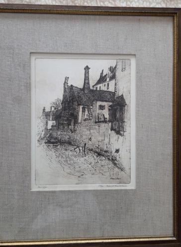 Handgesigneerde ets van Maurits Dousselaere, Enlèvement, Eau-forte, Encadré, 1950 - 1999