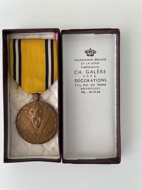 Belgische Herinneringsmedaille OORLOG 1940-45 BRONS, Ophalen of Verzenden, Brons
