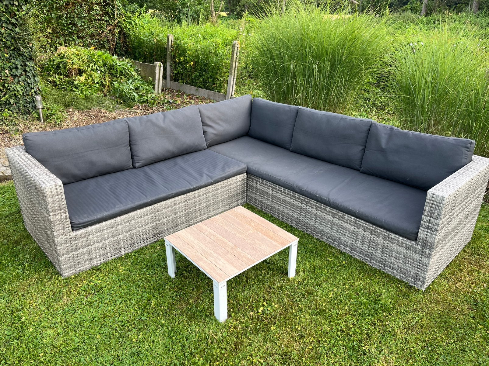 Salon avec coussins imperméables, Jardin & Terrasse, Ensembles de jardin, Enlèvement, Comme neuf, Bois