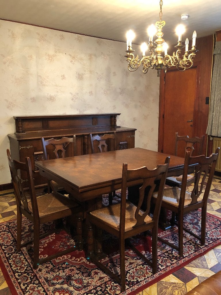 3-delige sierlijke eetkamer - Vorselaar, Huis en Inrichting, Complete eetkamers, Ophalen, Zo goed als nieuw, Oud-Vlaams / Rustiek
