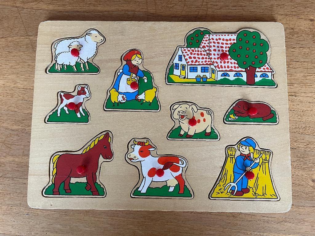 Houten speelpuzzel, Kinderen en Baby's, Speelgoed | Kinderpuzzels, Gebruikt, Ophalen of Verzenden, Van hout, Minder dan 10 stukjes